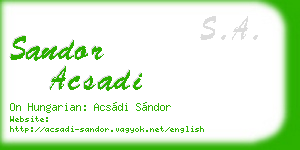 sandor acsadi business card