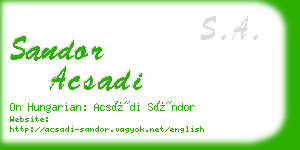 sandor acsadi business card